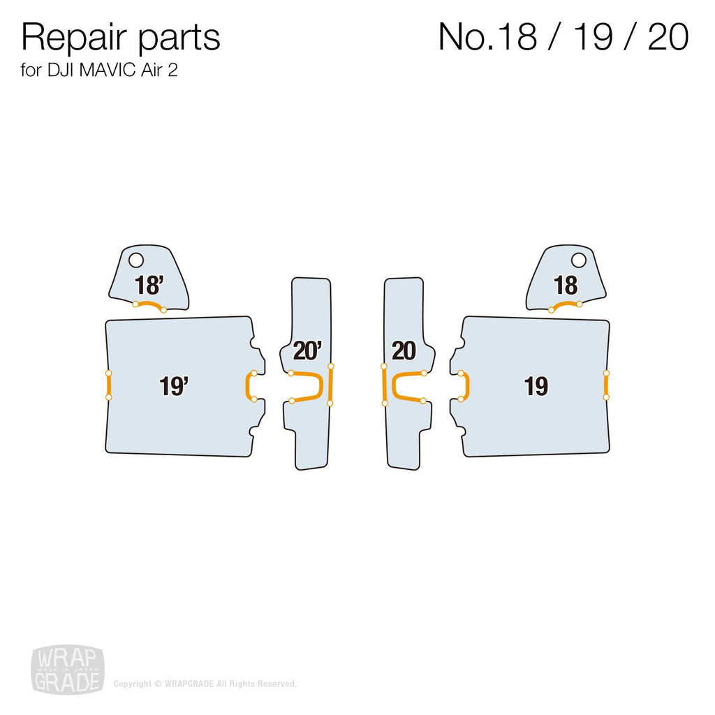 Repair parts for DJI Air 2 & 2S No. 18/19/20 - Wrapgrade