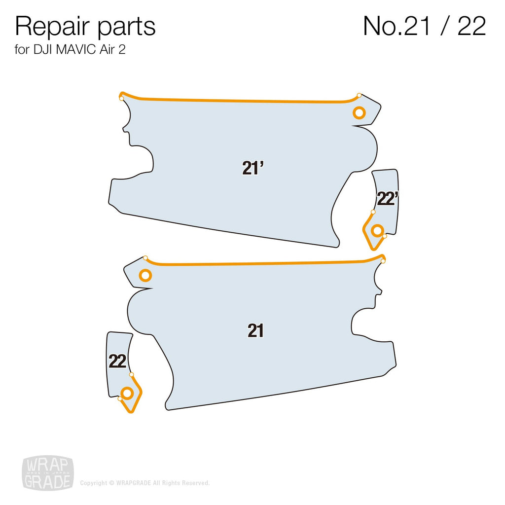 Repair parts for DJI Air 2 & 2S No. 21/22 - Wrapgrade