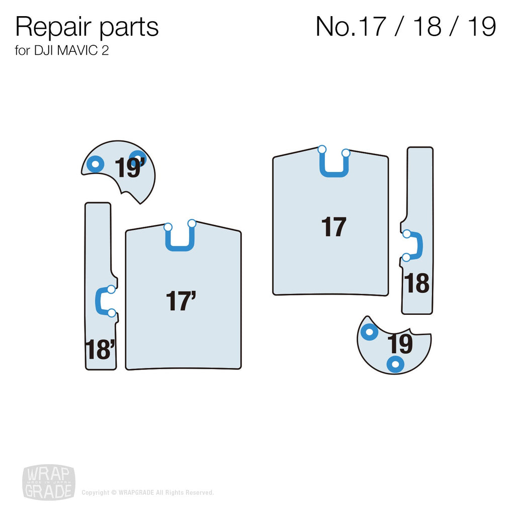Repair parts for Mavic 2 No. 17/18/19 - Wrapgrade