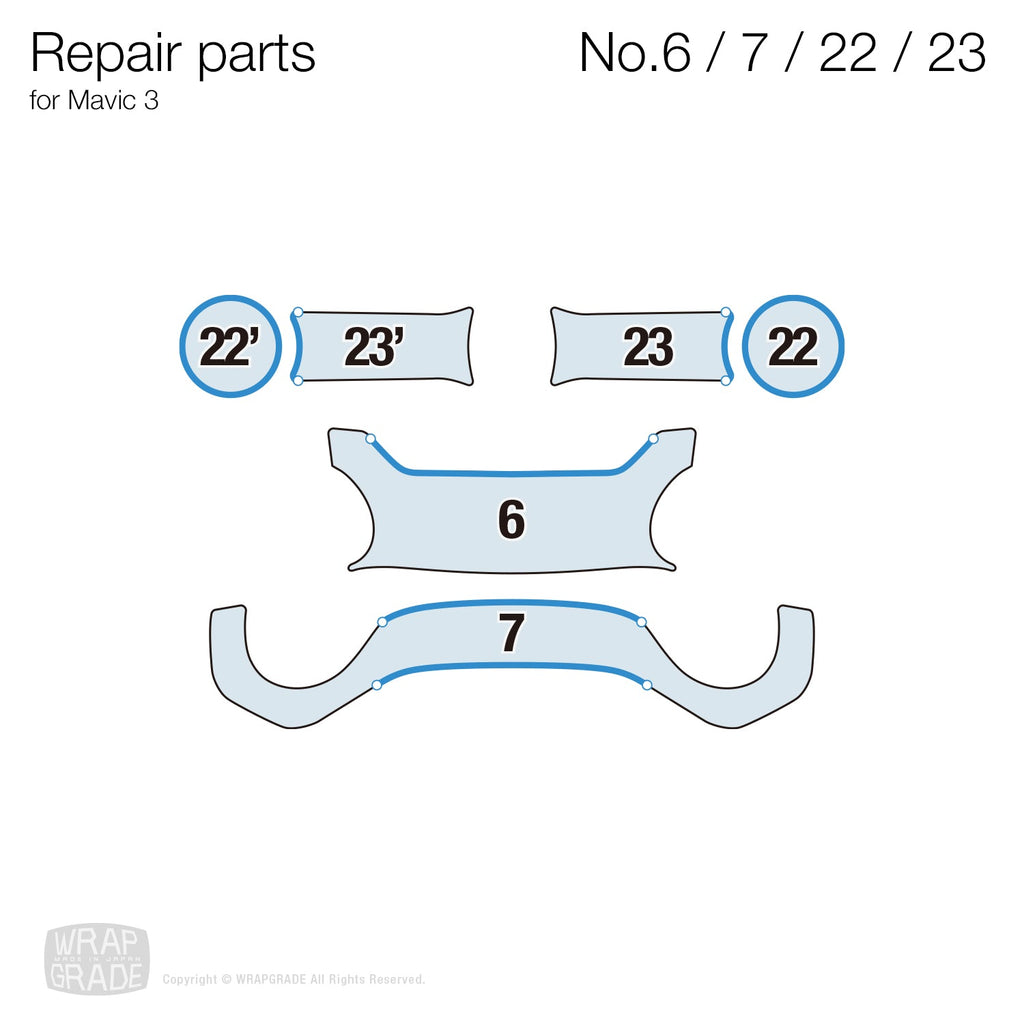 Repair parts for Mavic 3 No. 6/7/22/23 - Wrapgrade