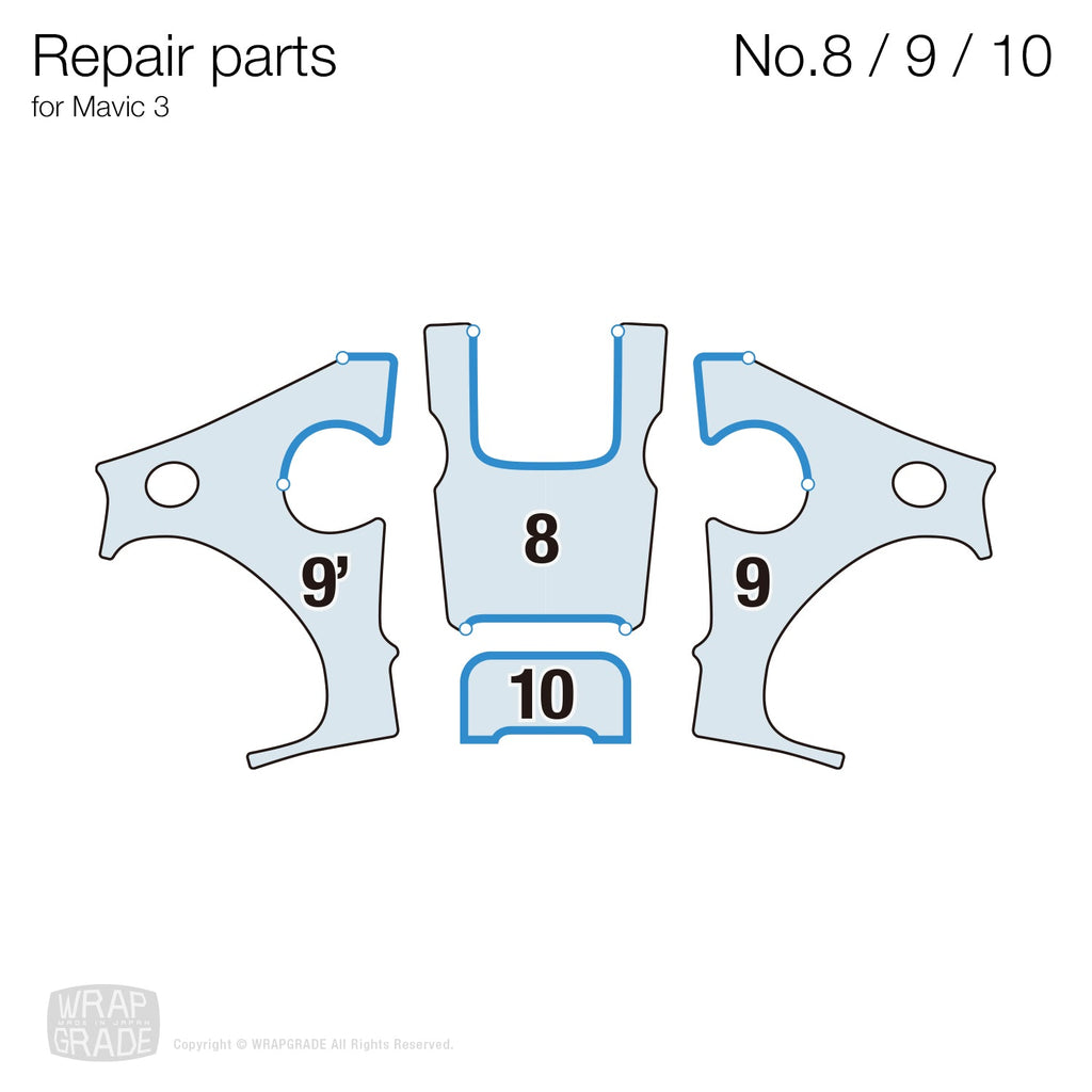 Repair parts for Mavic 3 No. 8/9/10 - Wrapgrade