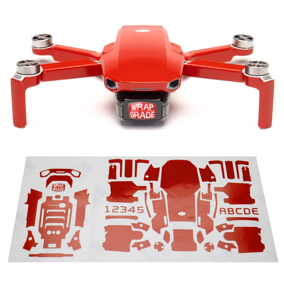 Wrapgrade Skin Sticker Set Compatible with DJI Mini 2 | Remote Controller  (Airforce Silver)