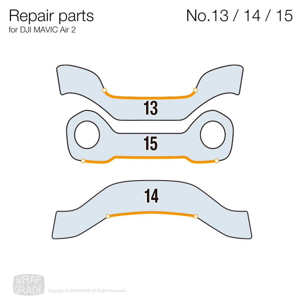 Repair parts for DJI Air 2 & 2S No. 13/14/15 - Wrapgrade