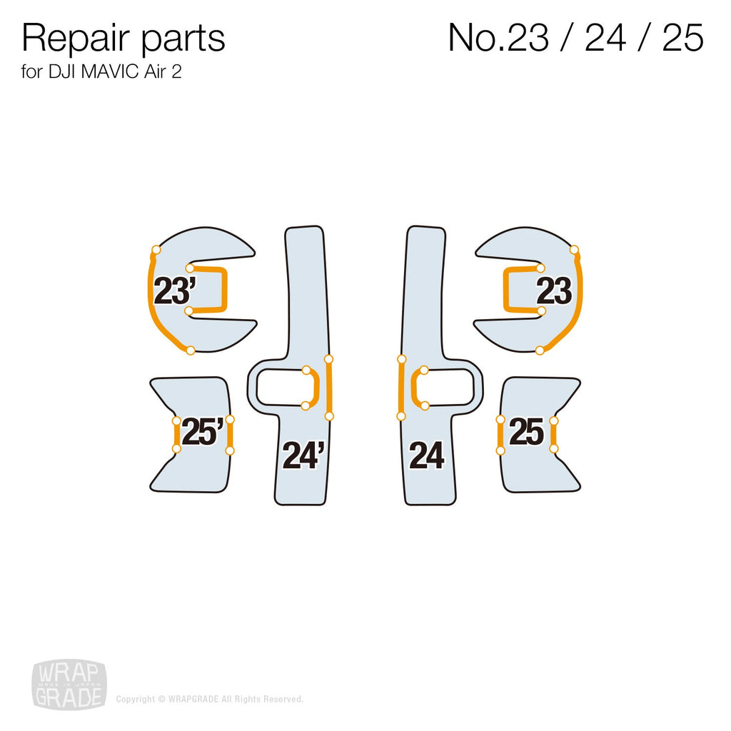Repair parts for DJI Air 2 & 2S No. 23/24/25 - Wrapgrade