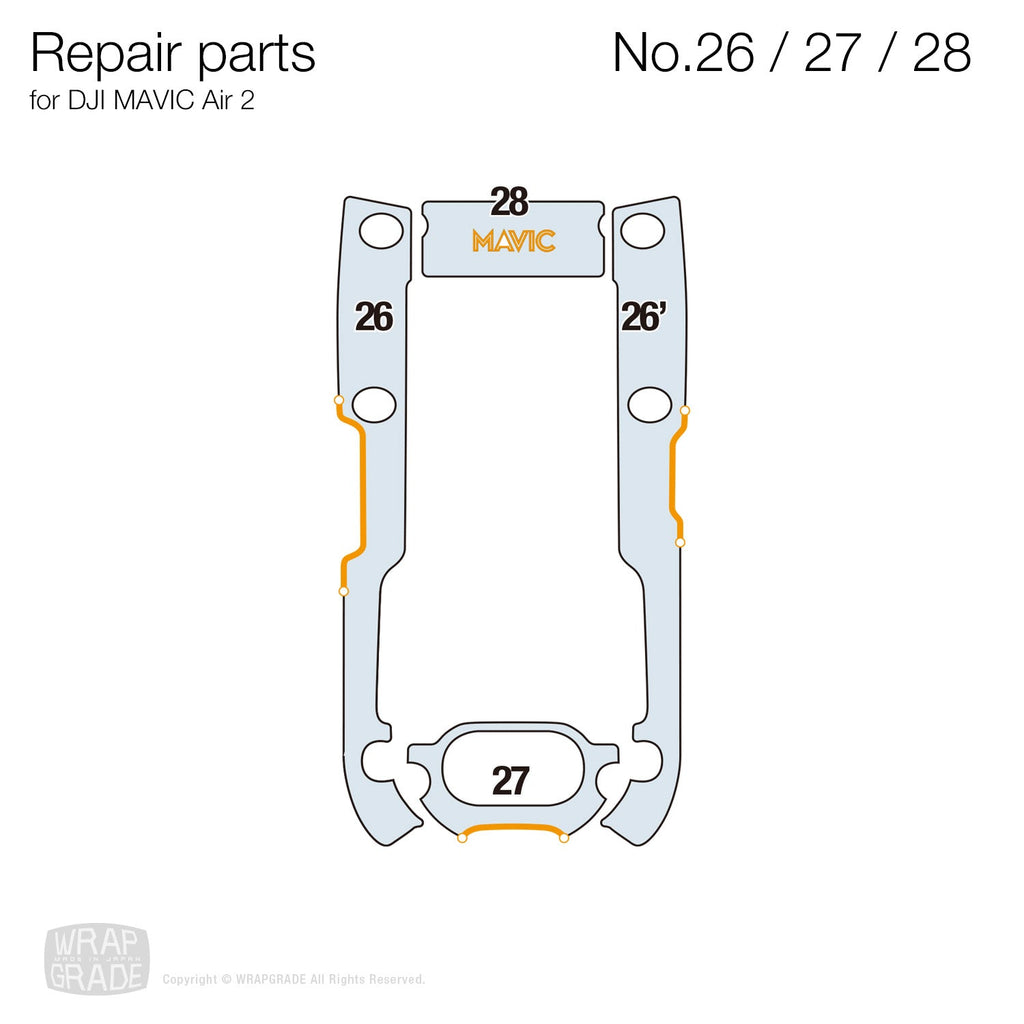 Repair parts for DJI Air 2 & 2S No. 26/27/28 - Wrapgrade