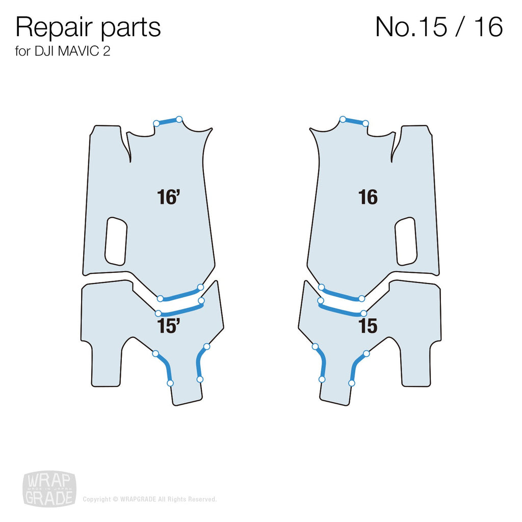 Repair parts for Mavic 2 No. 15/16 - Wrapgrade