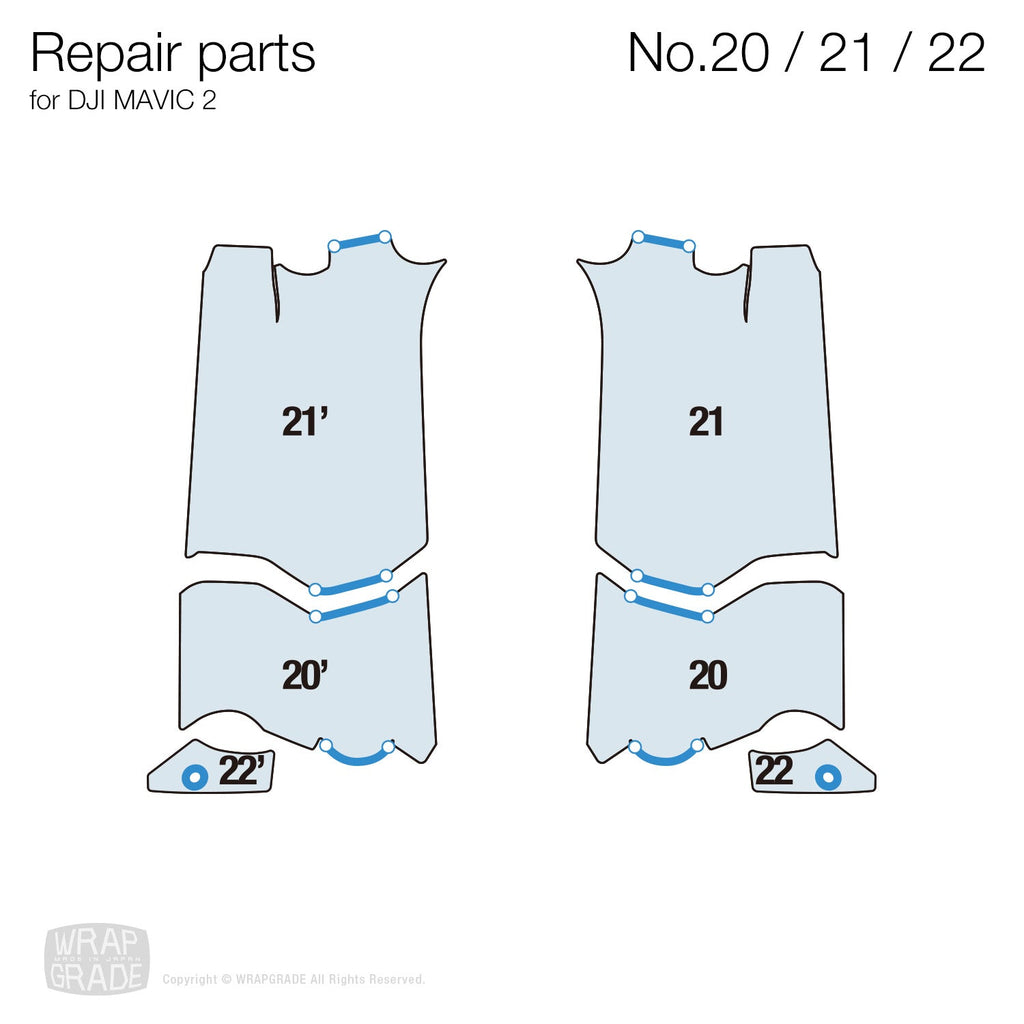 Repair parts for Mavic 2 No. 20/21/22 - Wrapgrade
