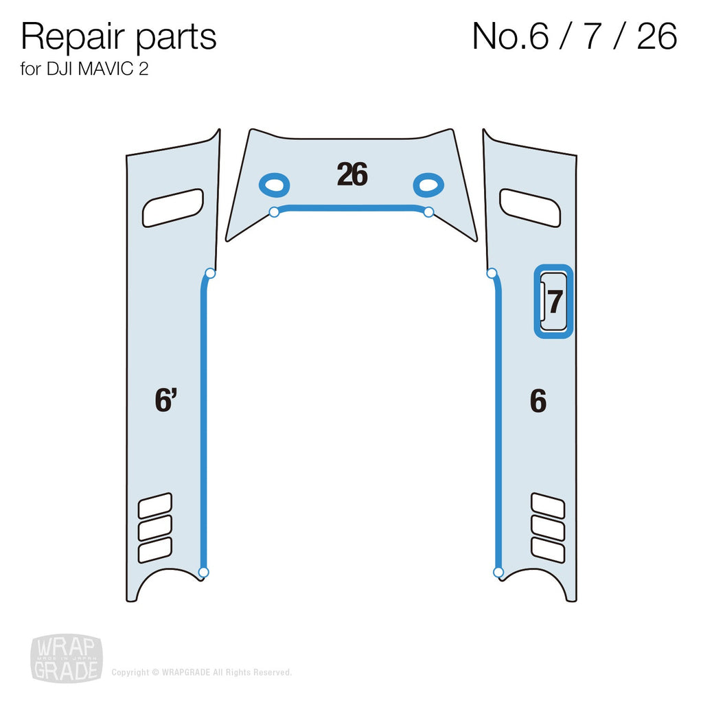 Repair parts for Mavic 2 No. 5/6/7/26 - Wrapgrade