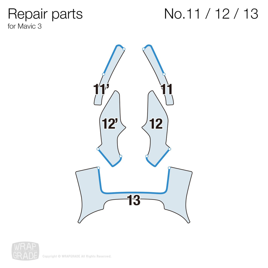 Repair parts for Mavic 3 No. 11/12/13 - Wrapgrade