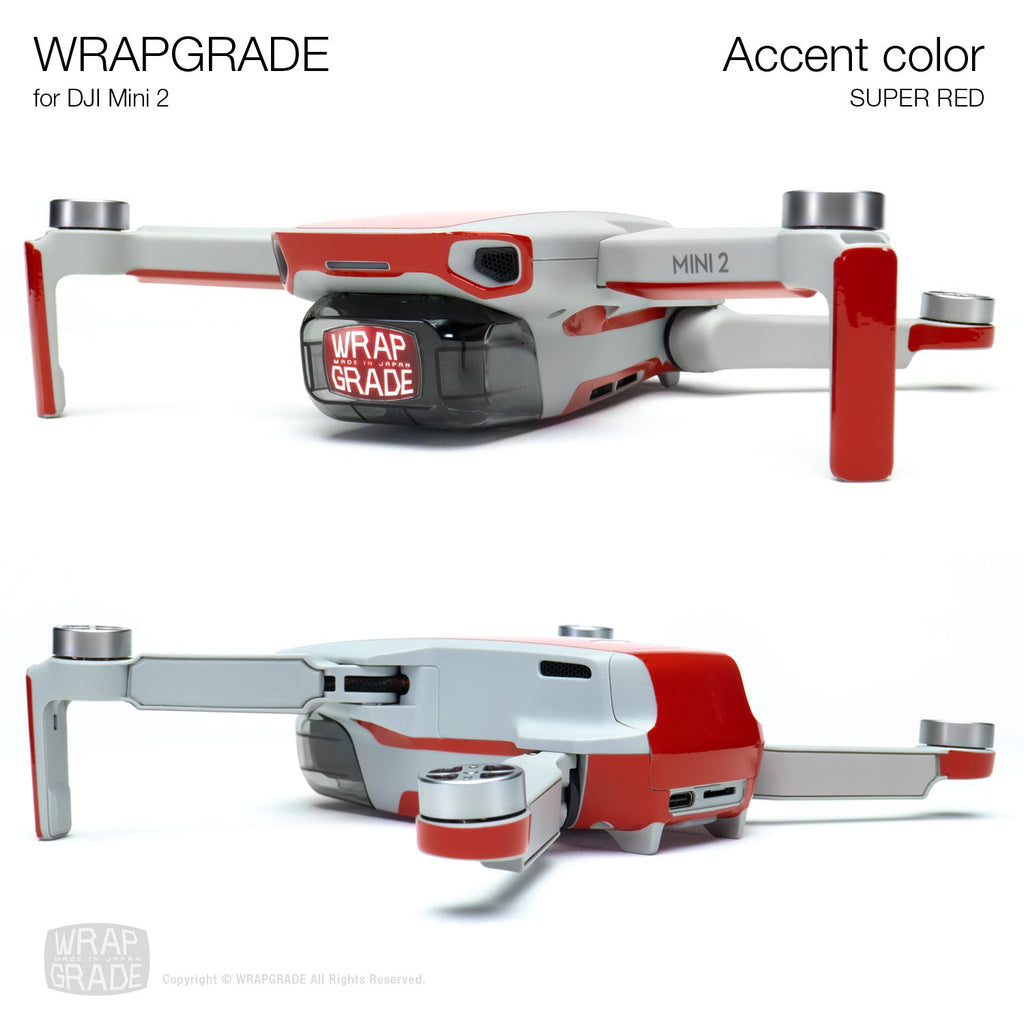 Wrapgrade Skin Sticker Set Compatible with DJI Mini 2 | Accent Color (NEON  ORANGE)