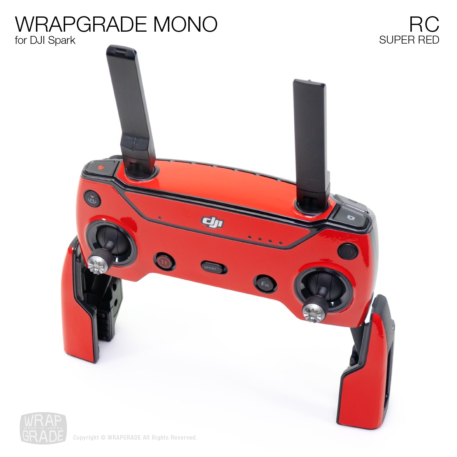 WRAPGRADE for DJI Spark 送信機用 スキンシール スーパーレッド